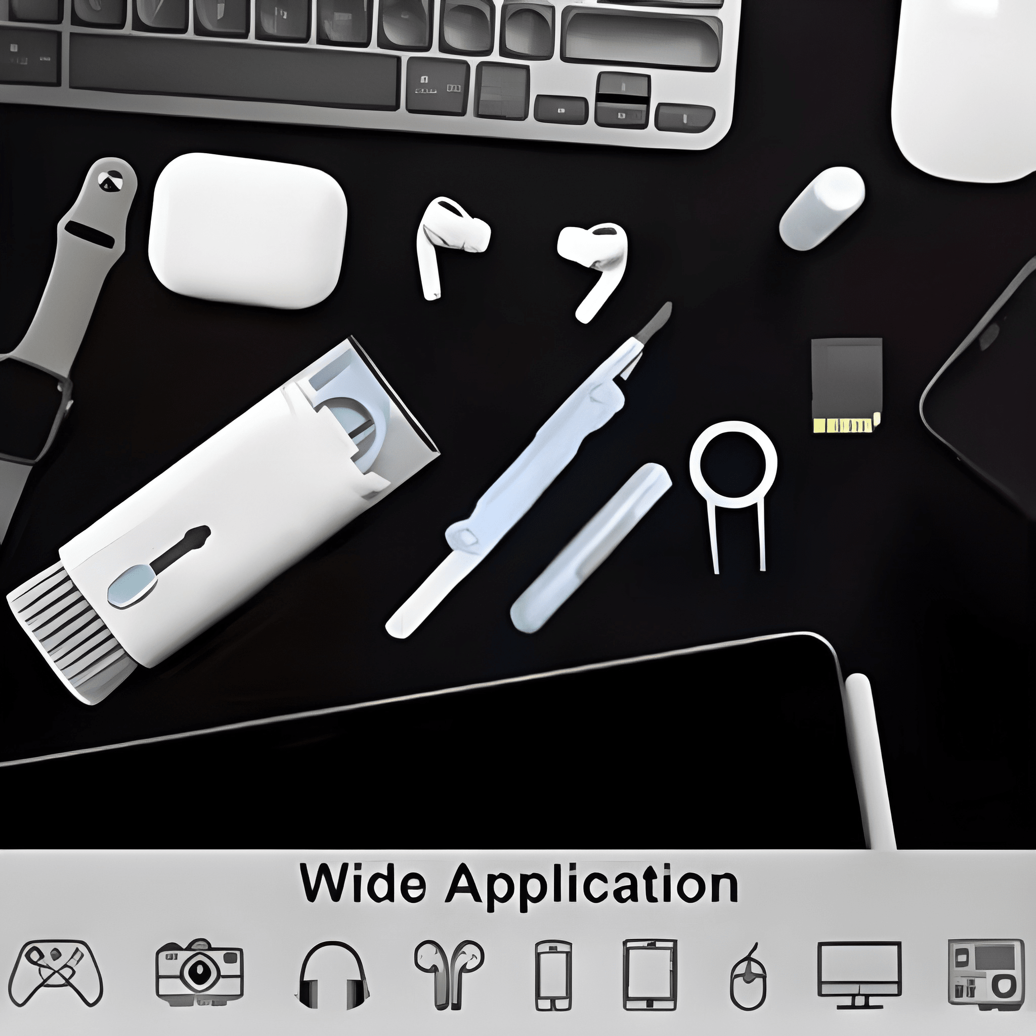 7 в 1 Комплект за почистване на компютърна клавиатура, четка за почистване на слушалки, инструменти за почистване на клавиатура на слушалки, комплект за почистване на капачки на клавиши