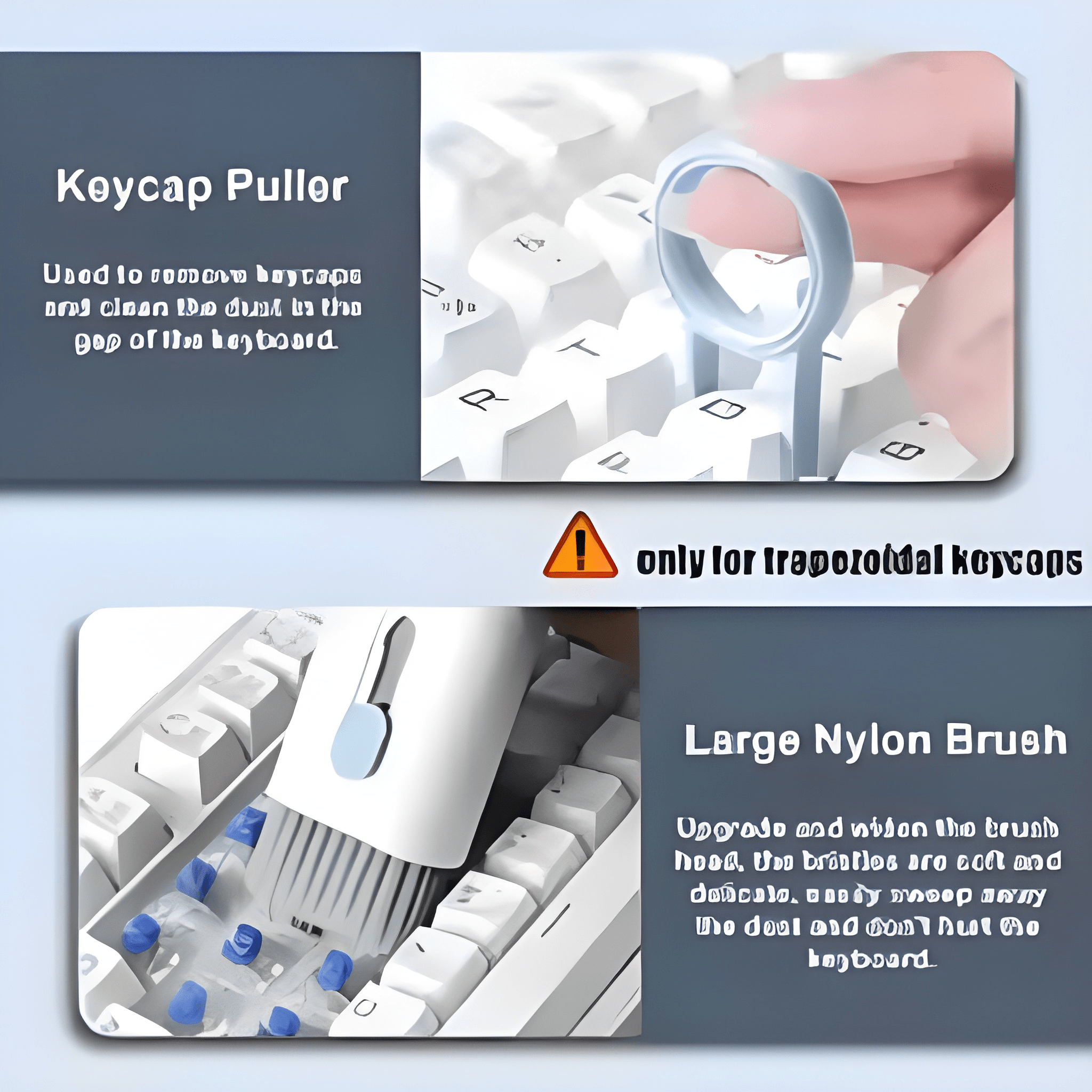 7 в 1 Комплект за почистване на компютърна клавиатура, четка за почистване на слушалки, инструменти за почистване на клавиатура на слушалки, комплект за почистване на капачки на клавиши