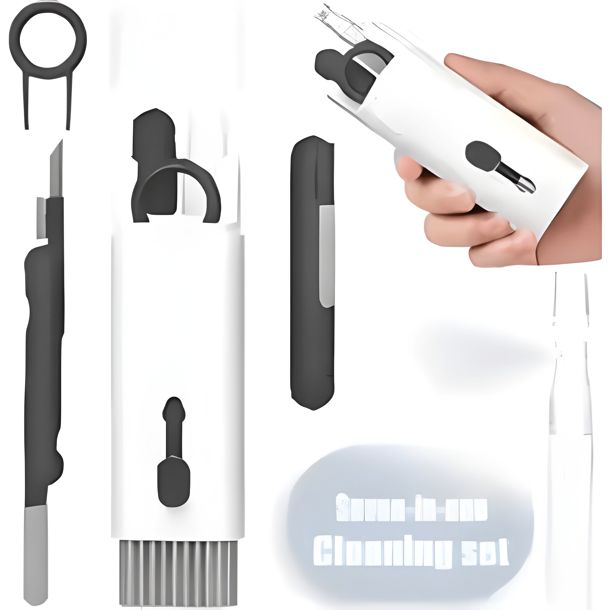 7 в 1 Комплект за почистване на компютърна клавиатура, четка за почистване на слушалки, инструменти за почистване на клавиатура на слушалки, комплект за почистване на капачки на клавиши