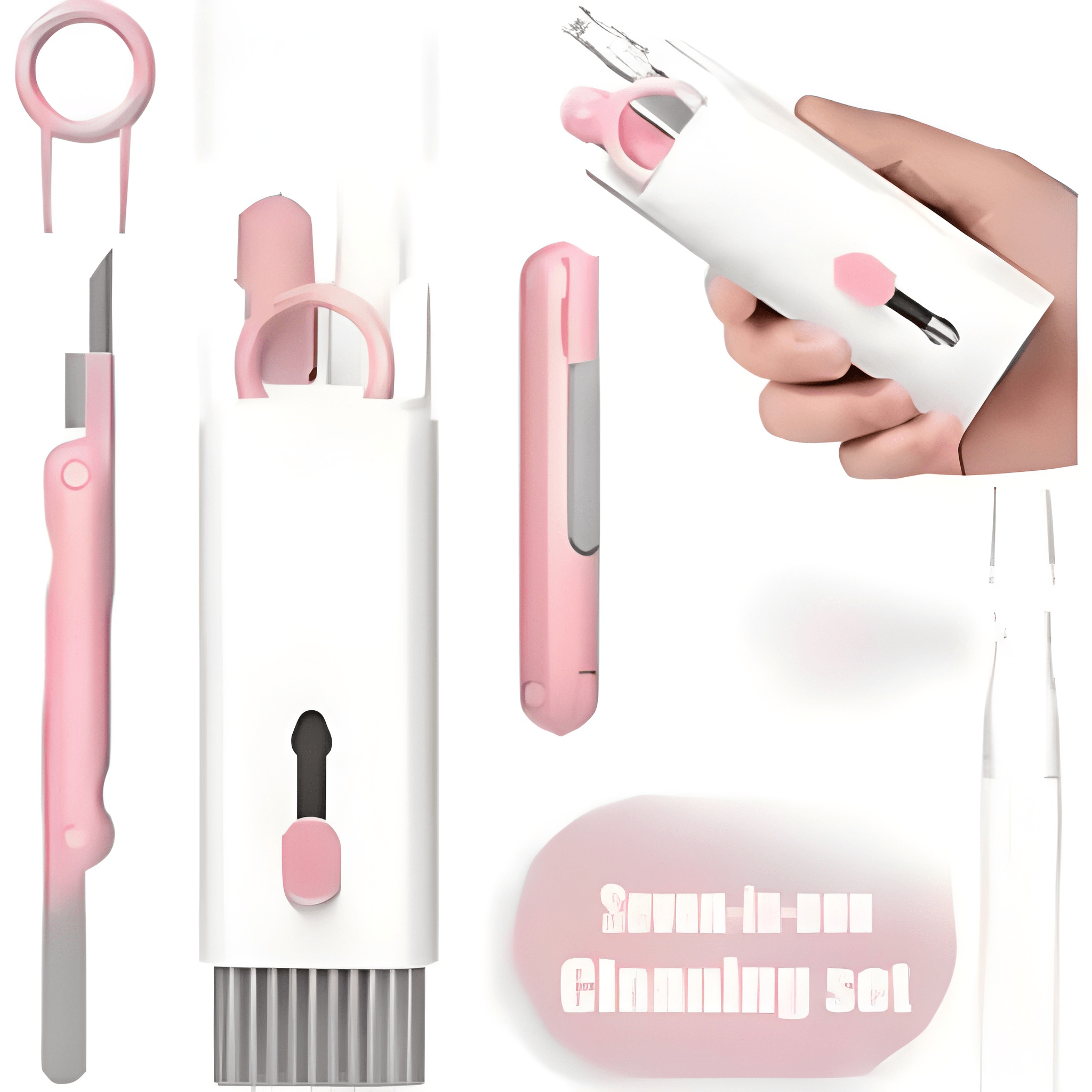 7 в 1 Комплект за почистване на компютърна клавиатура, четка за почистване на слушалки, инструменти за почистване на клавиатура на слушалки, комплект за почистване на капачки на клавиши